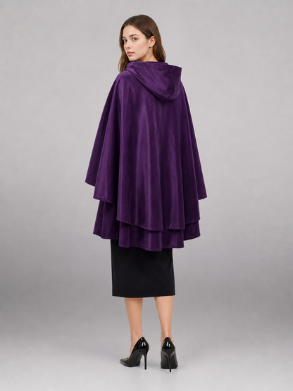 Purple Hooded Medieval Costume Cloak
