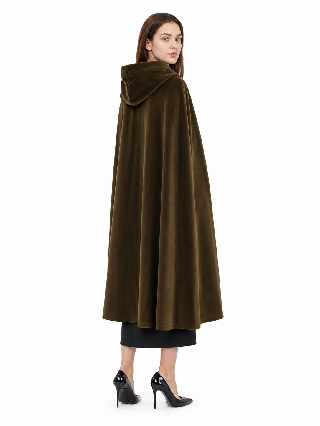 Brown Hooded Costume Cape
