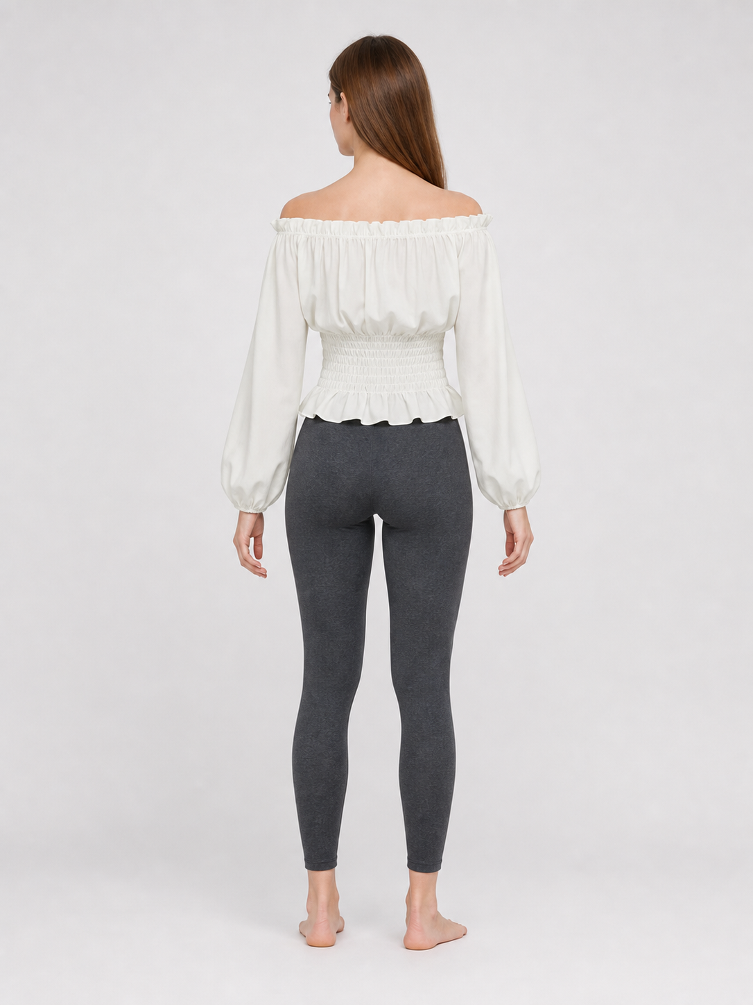 White Blouse with Full Sleeves and Ruffles
