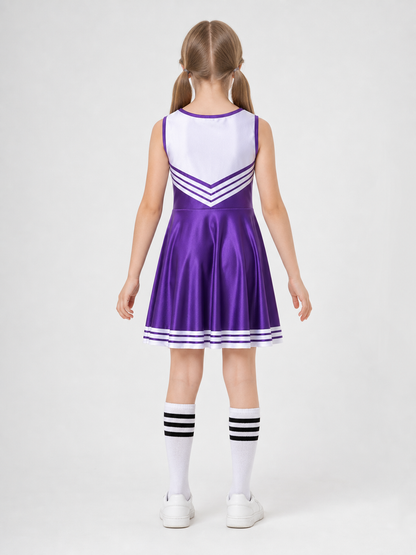 Cheerleading Costume with Pom-Poms and Knee-High Socks