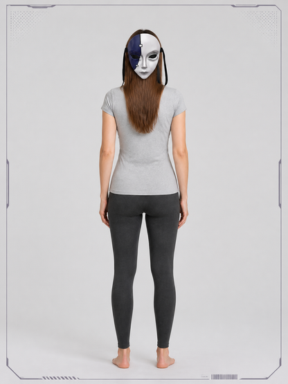 Blue and White Carnival Mask for Halloween and Cosplay back view