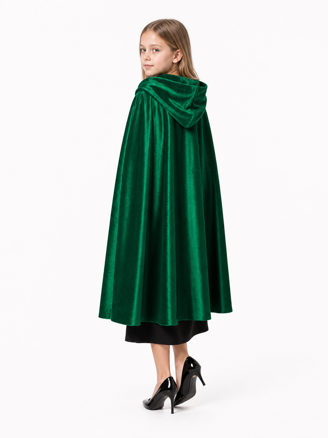 Dark Green Hooded Costume Cloak