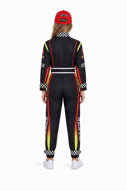 Children's Karting Jumpsuit with Belt and Cap back view
