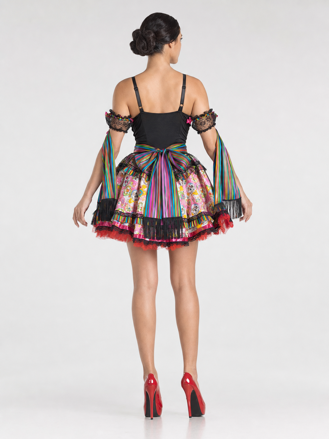 Halloween Costume Set: Dress with Cape, Skeleton Print