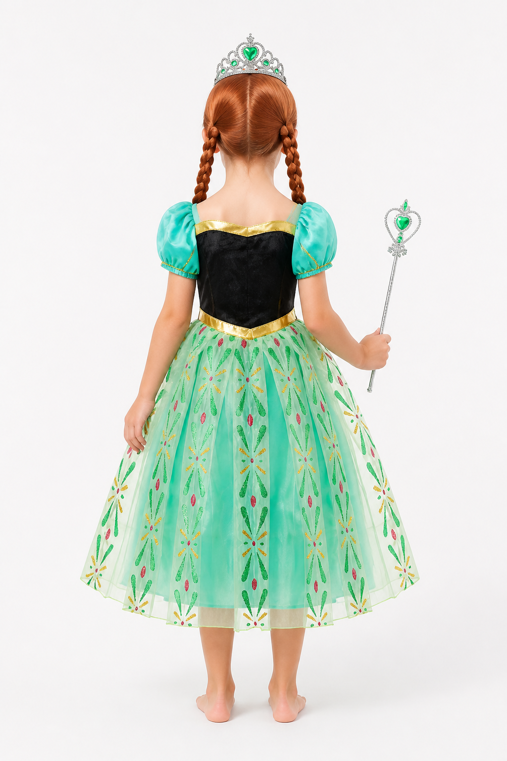 Carnival Costume with Crown and Magic Wand back view