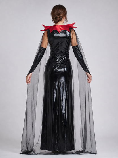 Gothic Vampire Costume with Cape and Lacing