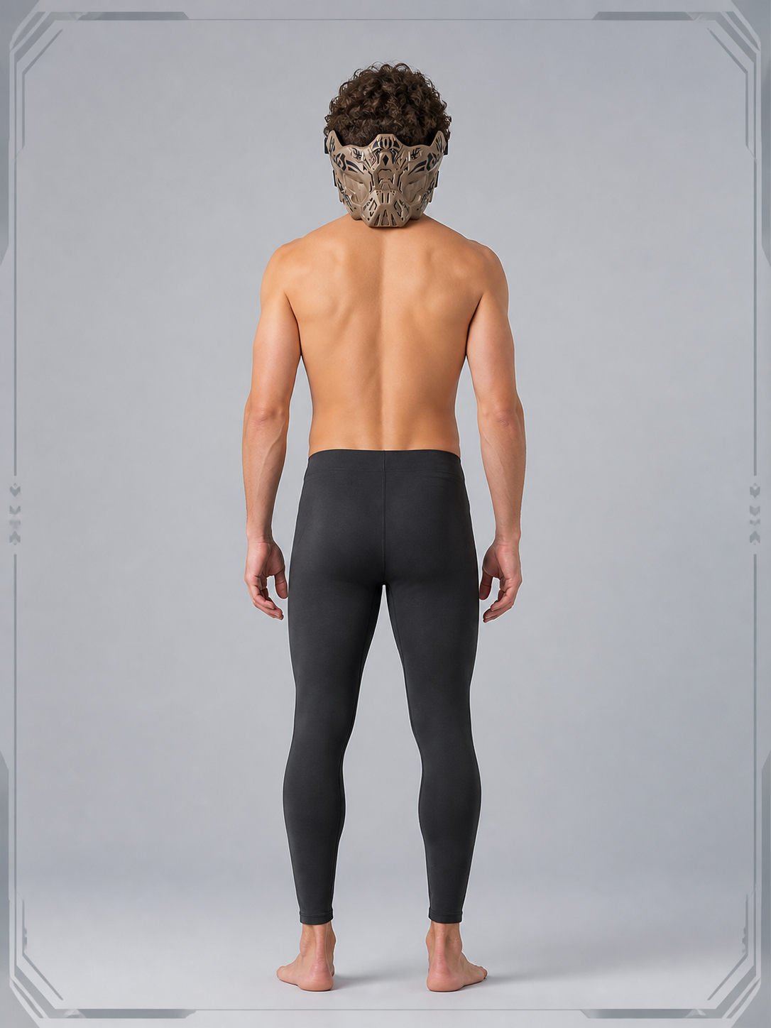 Half-Face Halloween Mask with Black Ornament