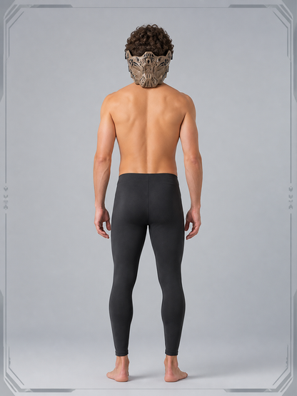 Half-Face Halloween Mask with Black Ornament