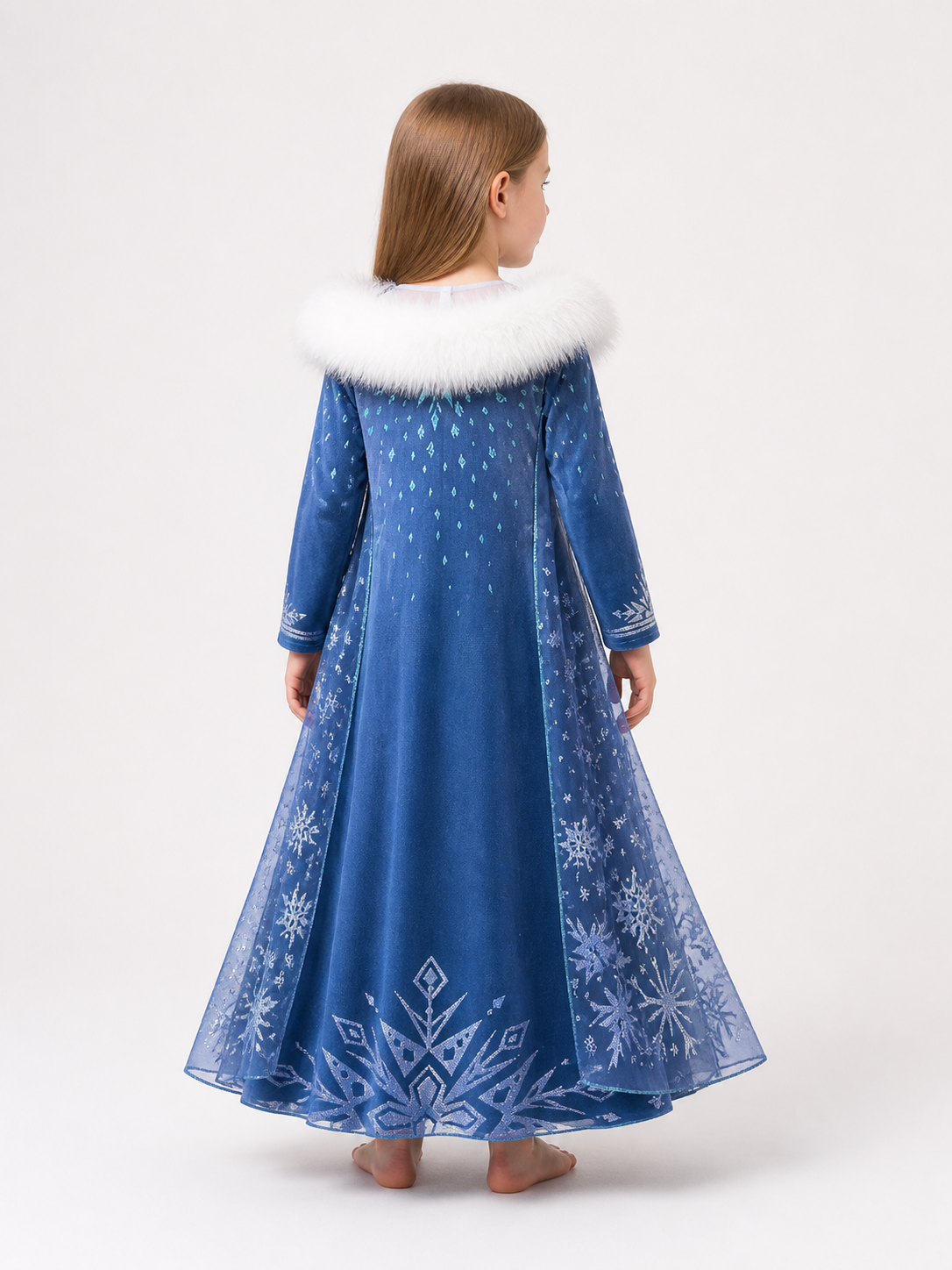Snow Queen Carnival Dress Costume for Halloween back view