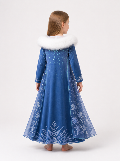 Snow Queen Carnival Dress Costume for Halloween back view