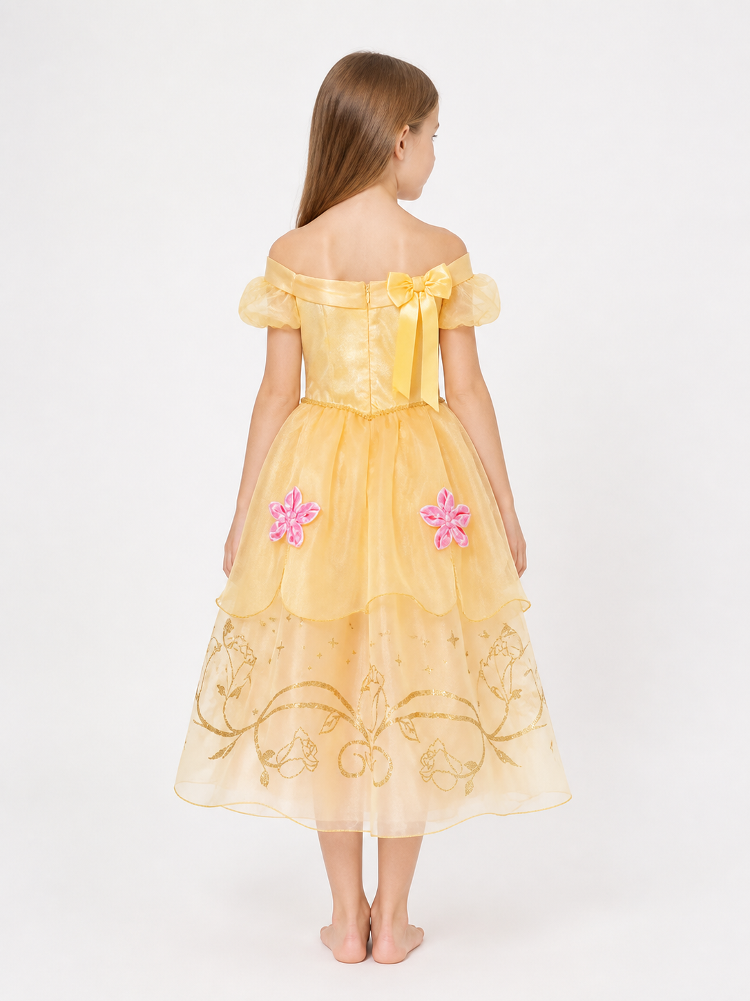 Princess Costume in Pink and Gold Tones back view