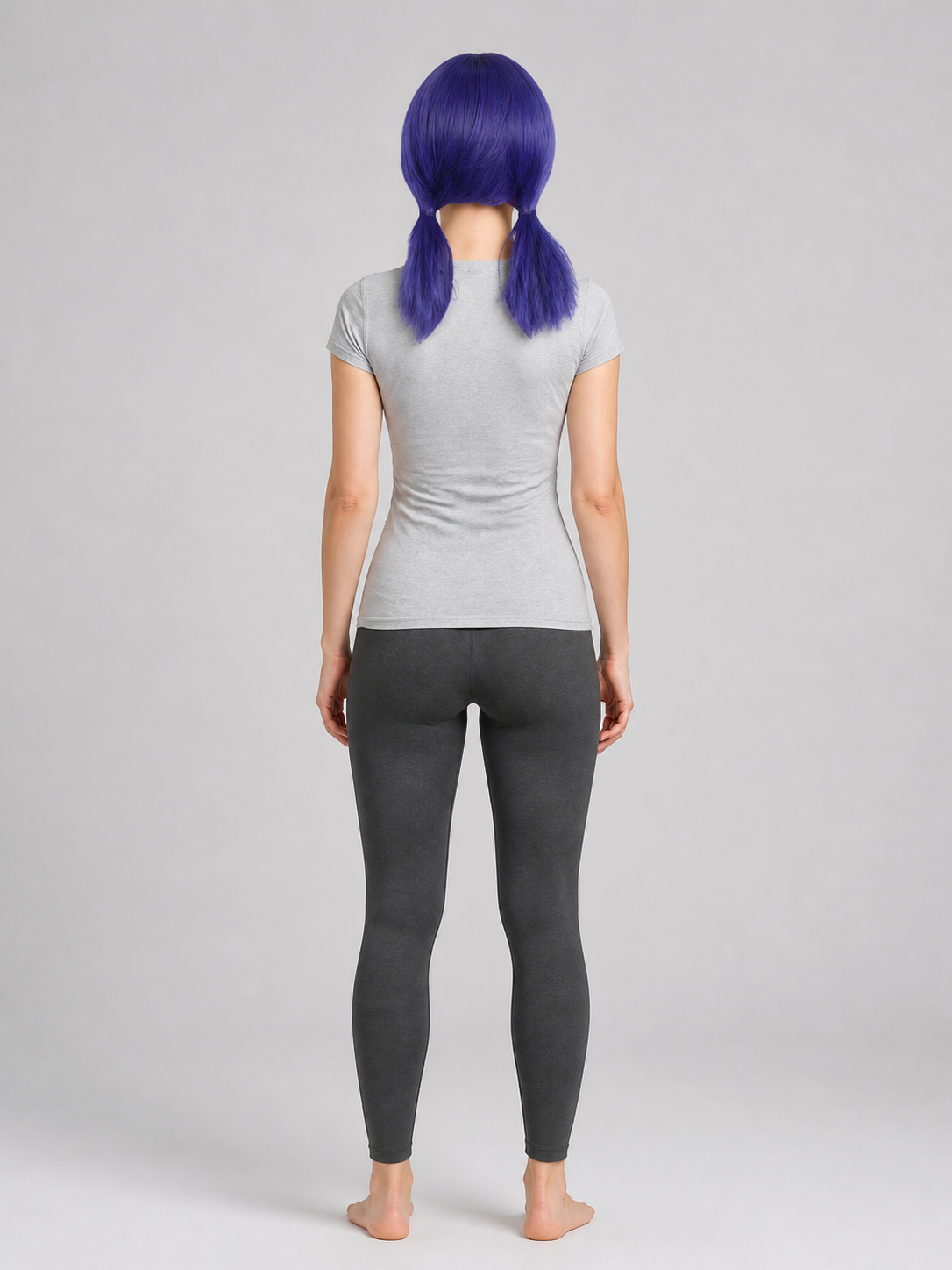 Carnival Wig with Long Twin Tails and Bangs back view
