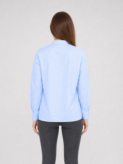 Light Blue Cosplay Shirt with Stand Collar