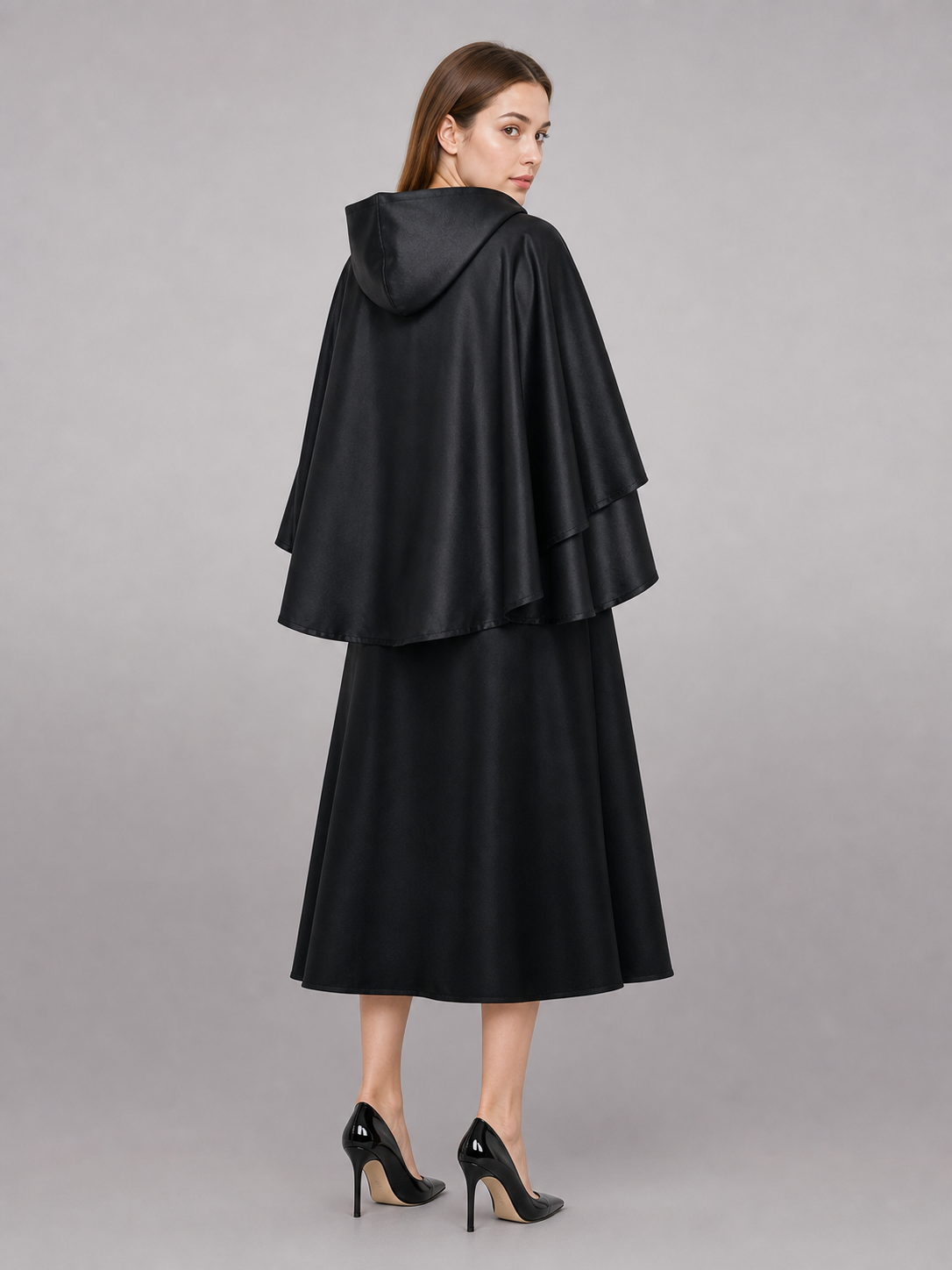 Black Hooded Costume Cloak for Cosplay