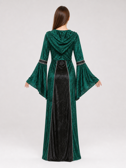 Gothic-Style Hooded Costume Dress