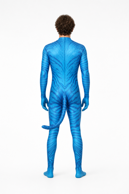 Avatar Cosplay Jumpsuit with Tail back view