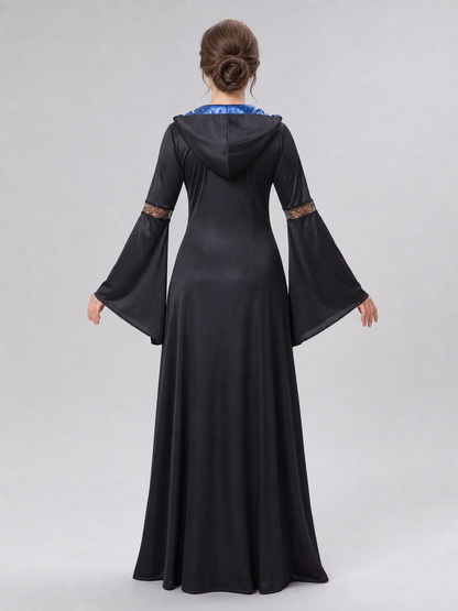 Hooded Witch Costume with Lacing and Stars