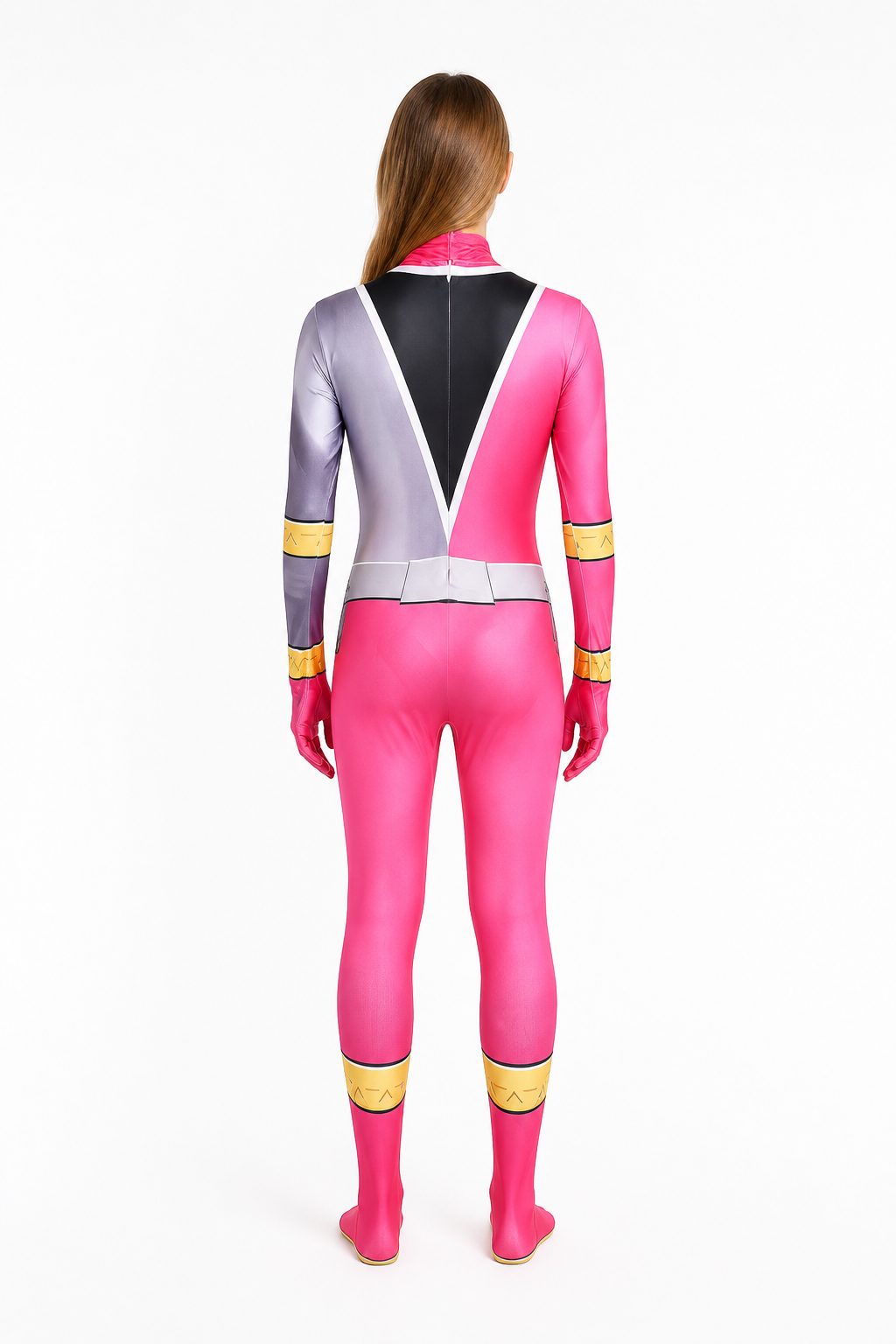 Hooded Jumpsuit Costume with Lightning Print back view