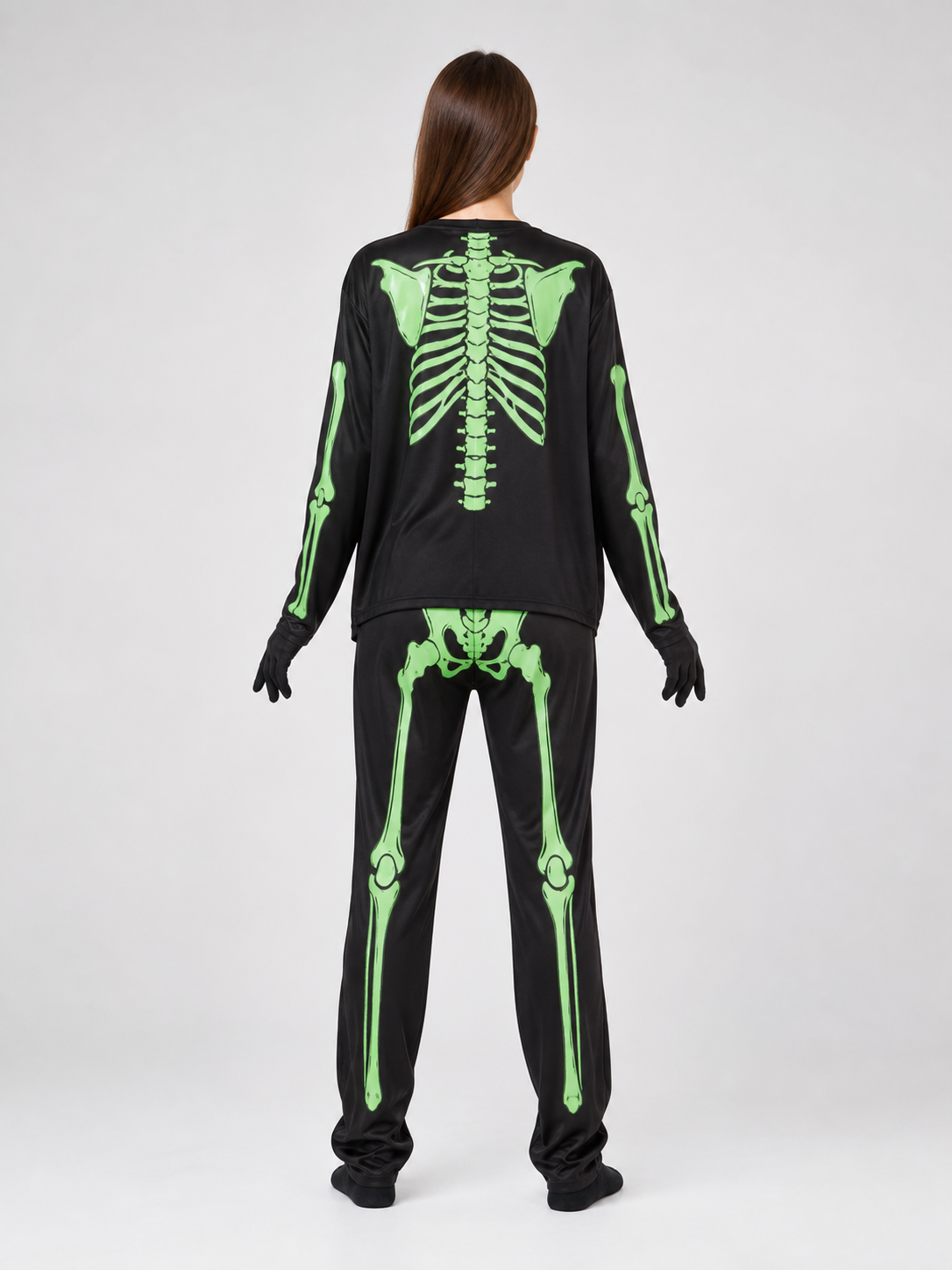 Skeleton Costume: Robe, Pants, and Hat for Halloween
