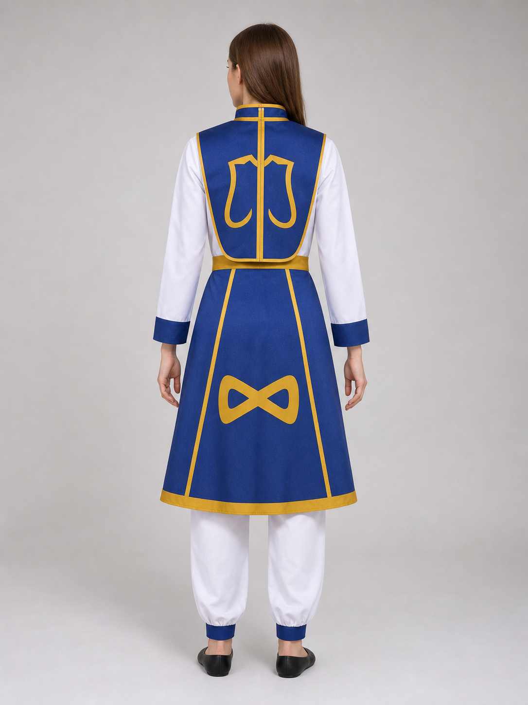 Kurapika Cosplay Costume with Blue Outfit and Gold Details