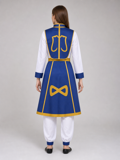 Kurapika Cosplay Costume with Blue Outfit and Gold Details