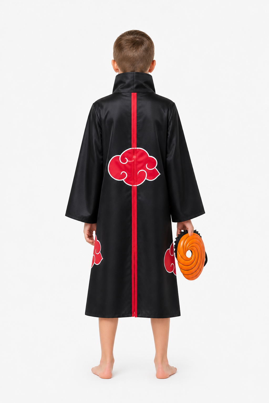 Tobi Akatsuki Costume with Mask and Cloak back view