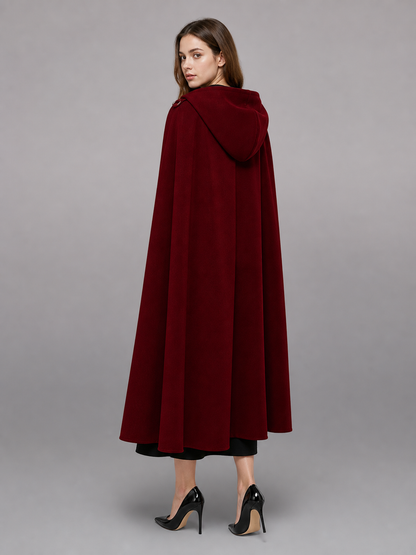 Red long hooded costume cloak