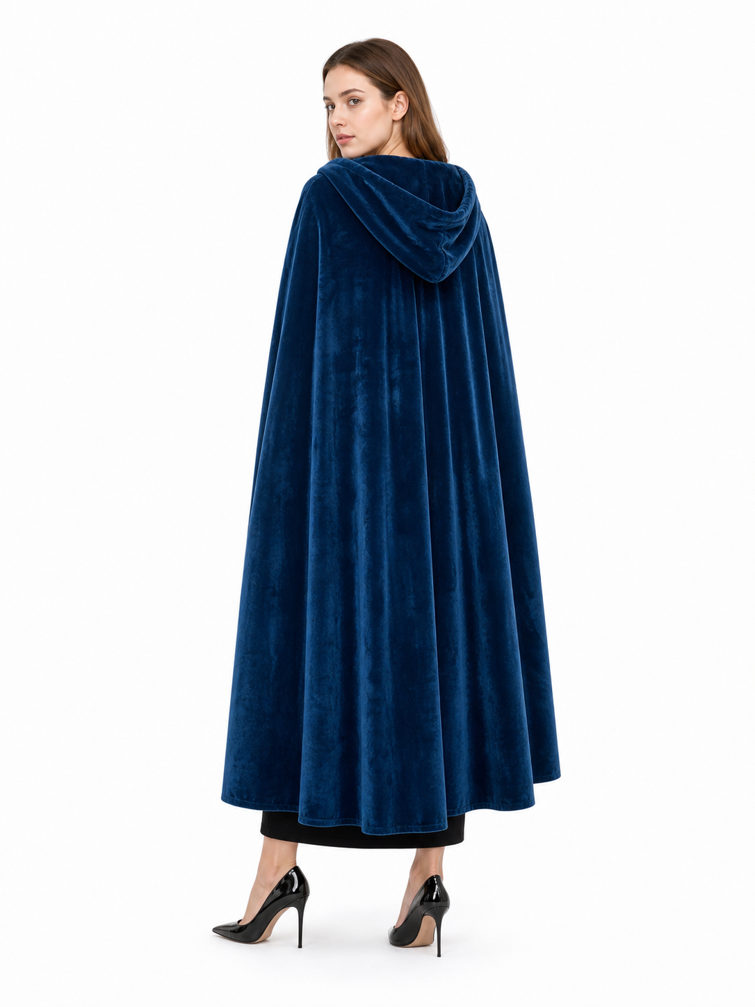 Blue Medieval Hooded Costume Cloak