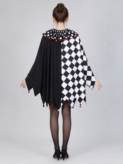 Theatrical Plaid Cloak Costume for Cosplay