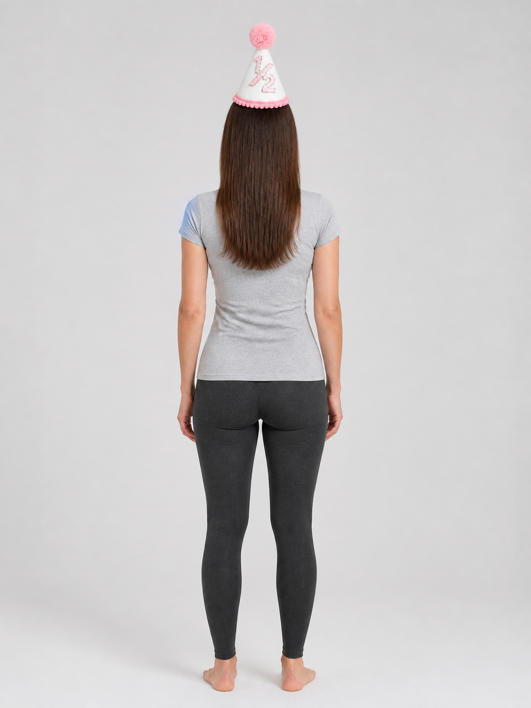Pink Carnival Party Hat with Glittery 1/2 back view