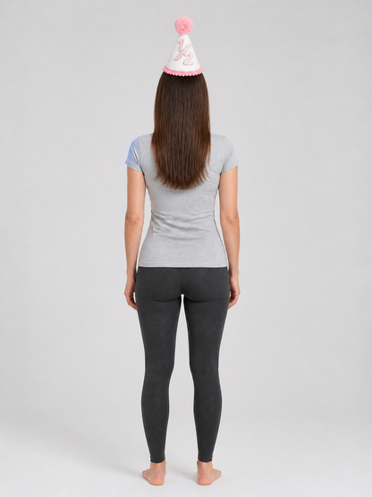 Pink Carnival Party Hat with Glittery 1/2 back view