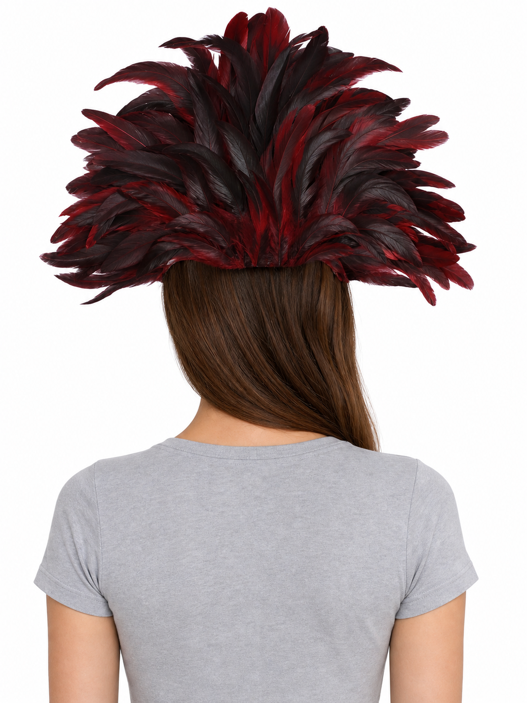 Carnival headpiece with feathers and mask