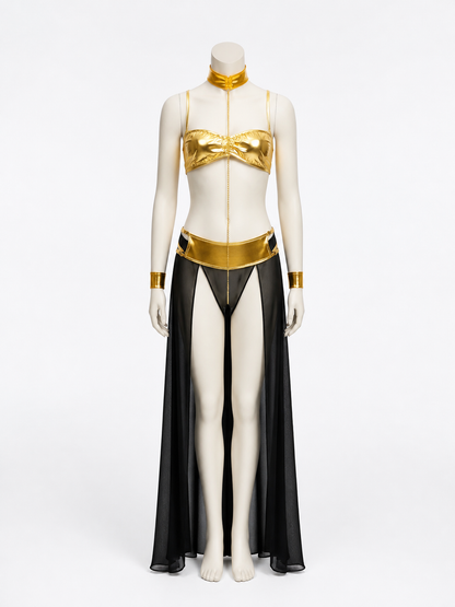 Egyptian-Style Costume: Top and Long Skirt back view