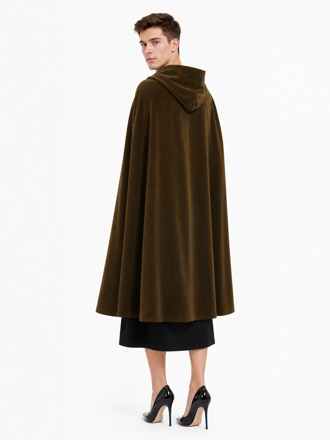 Brown Hooded Costume Cape