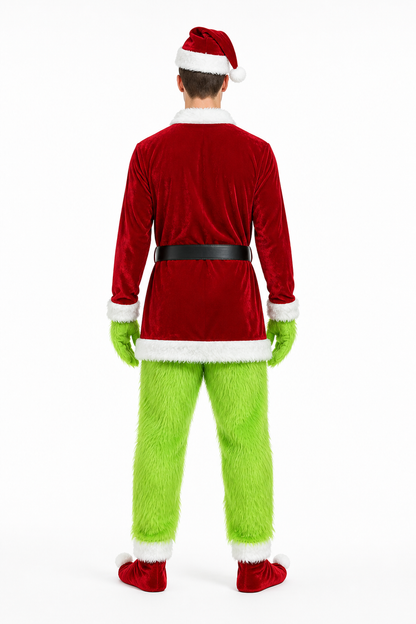 Green Monster Cosplay Costume with Mask back view