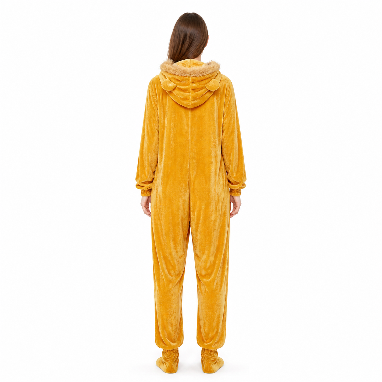 Lion Hooded Jumpsuit with Long Sleeves back view