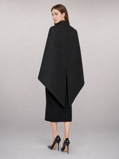 Black carnival tailcoat with a high collar