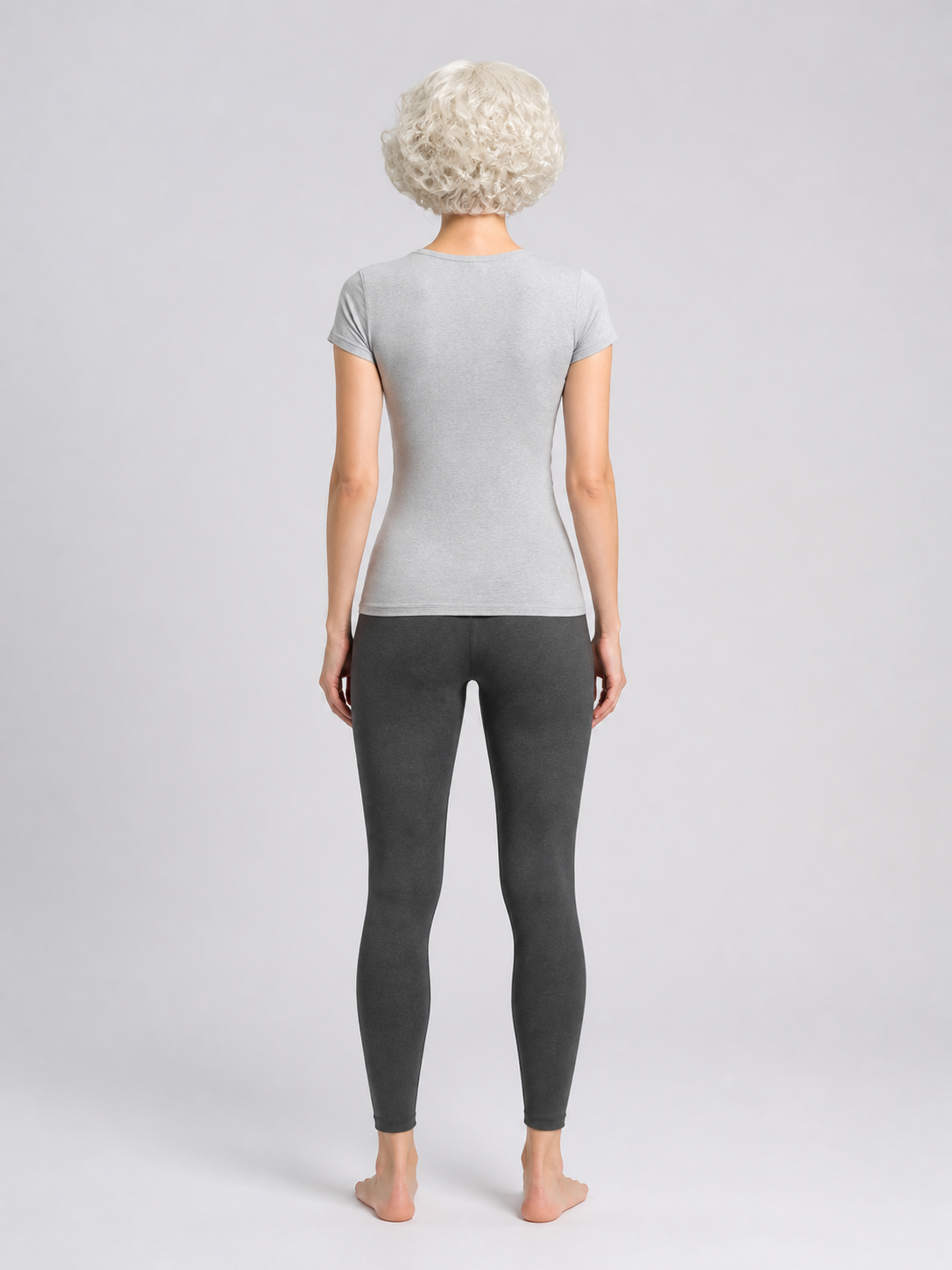 Gold-Tone Short Curly Carnival Wig back view