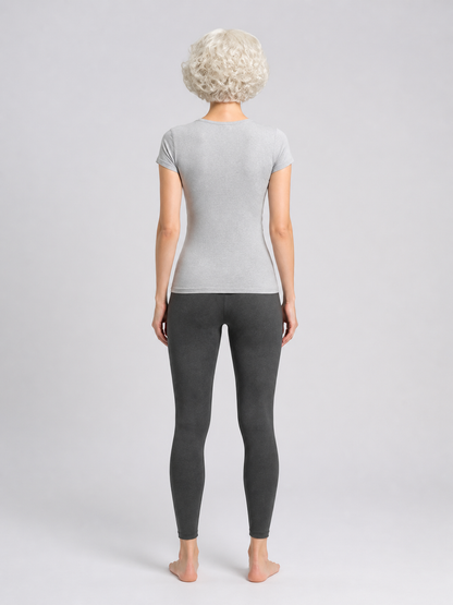 Gold-Tone Short Curly Carnival Wig back view