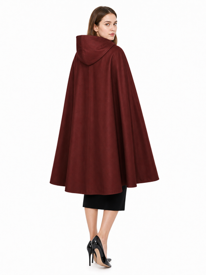 Burgundy Hooded Carnival Cloak for Cosplay