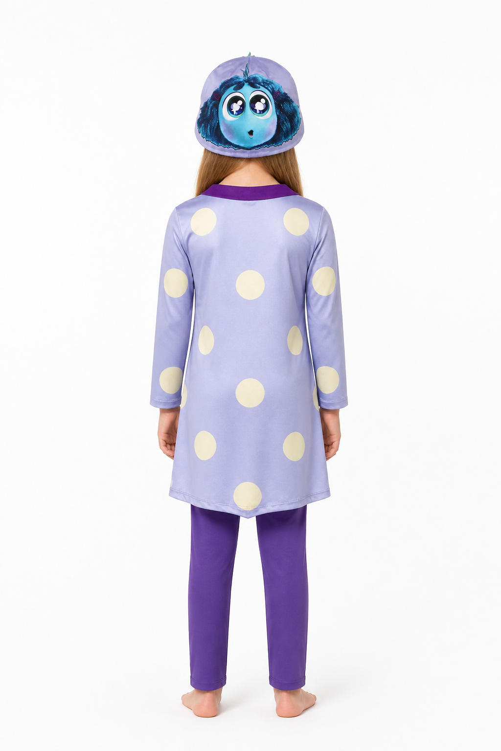 Inside Out 2 Carnival Costume with Dress and Mask back view