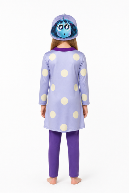Inside Out 2 Carnival Costume with Dress and Mask back view
