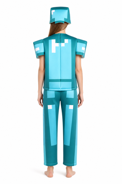 Minecraft “Diamond Armor” Costume with Helmet back view