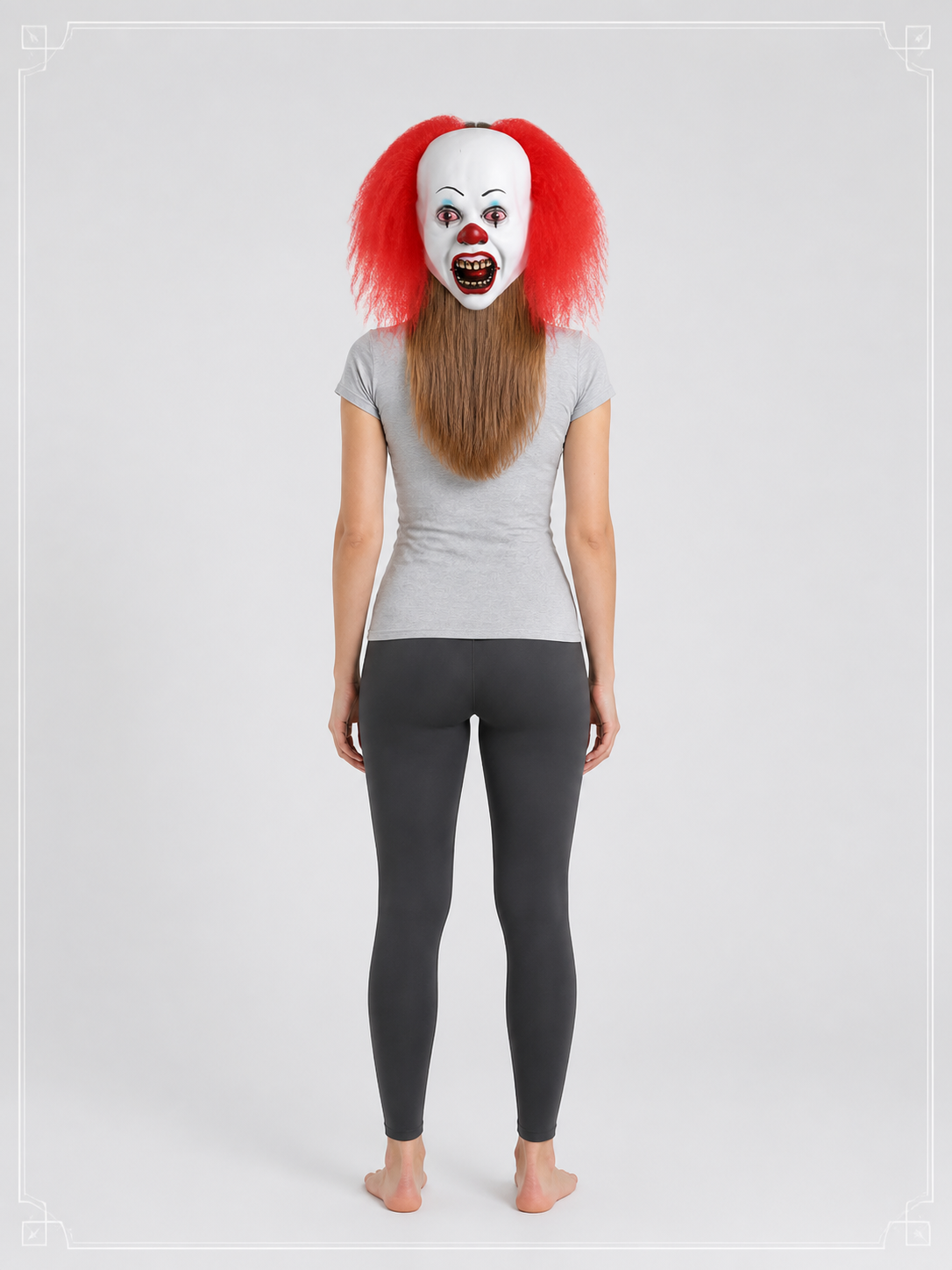 White Scary Clown Carnival Mask for Halloween back view