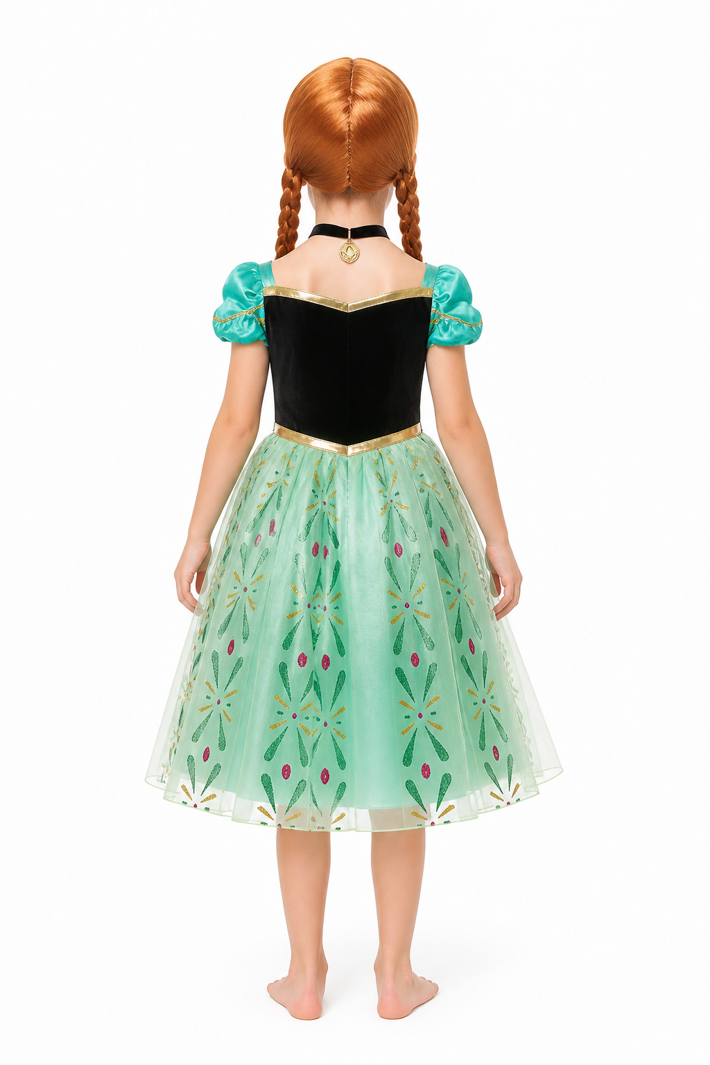 Princess Costume with Wig and Necklace back view