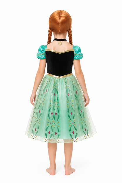 Princess Costume with Wig and Necklace back view