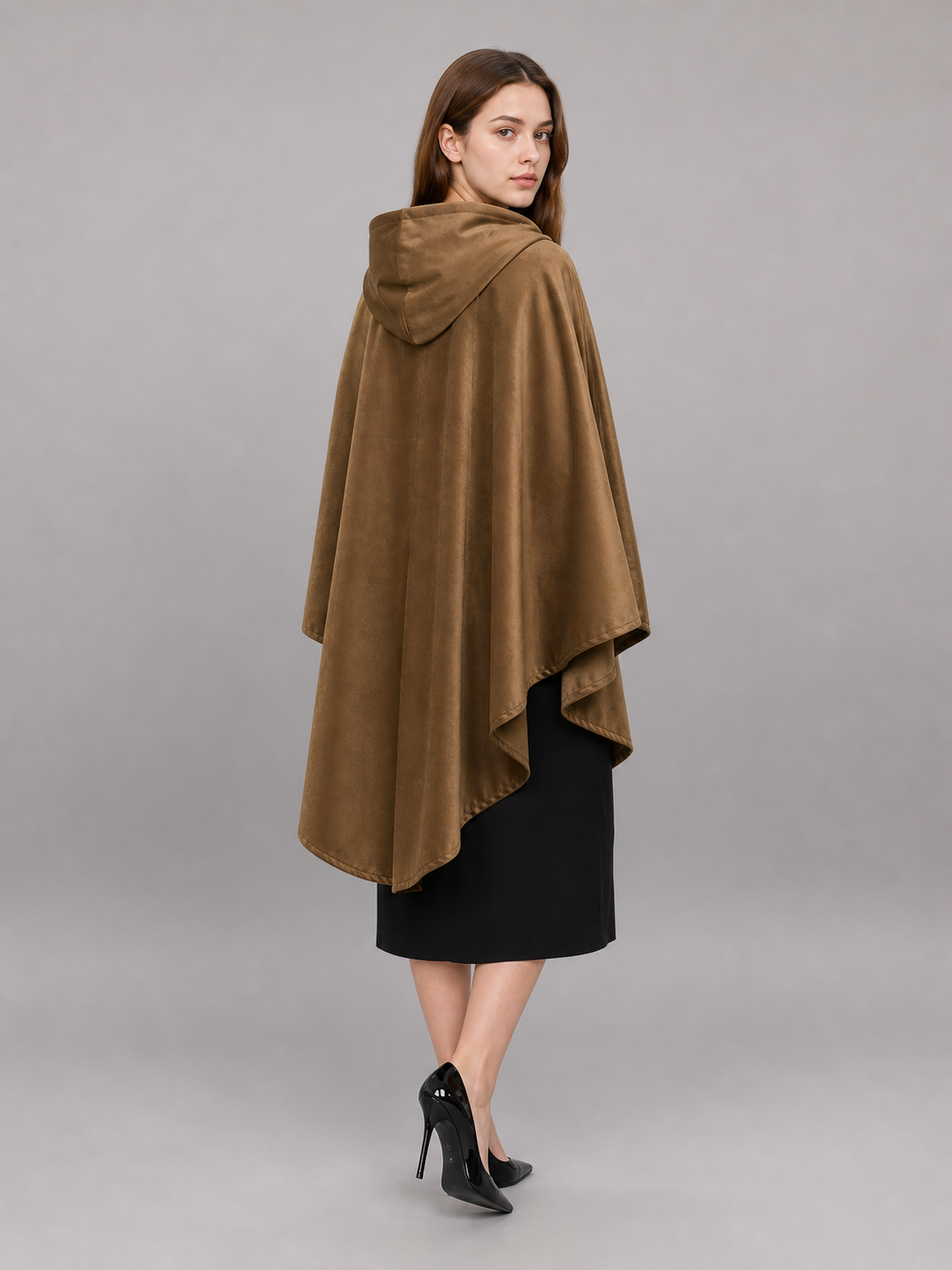 Brown Hooded Costume Cloak