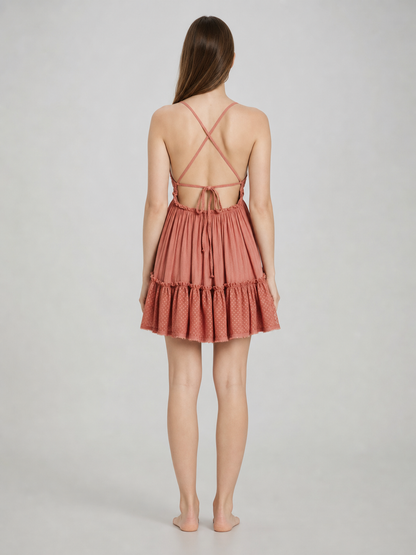 Cotton Boho Open-Back Sundress