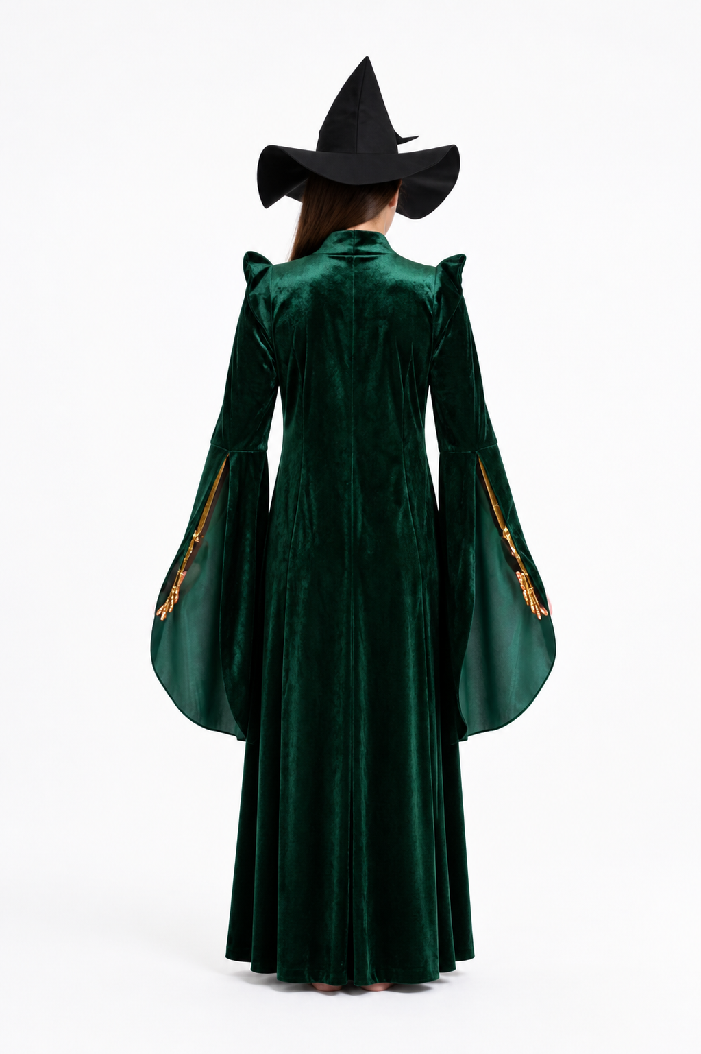 Wizard Costume with Robe and Hat for Halloween back view