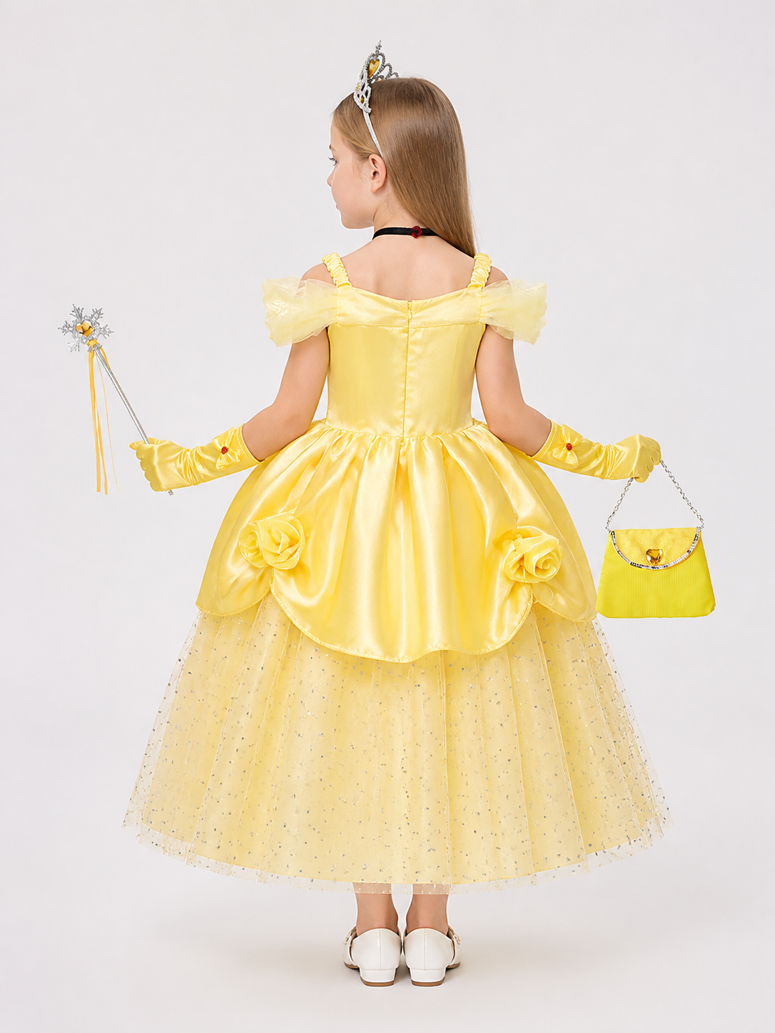 Yellow Princess Costume for Cosplay back view